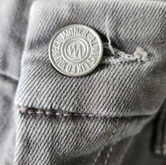 Mother High Waisted Looker Jean Distressed Sample Jean Taupe Gray - Picture 4 of 12